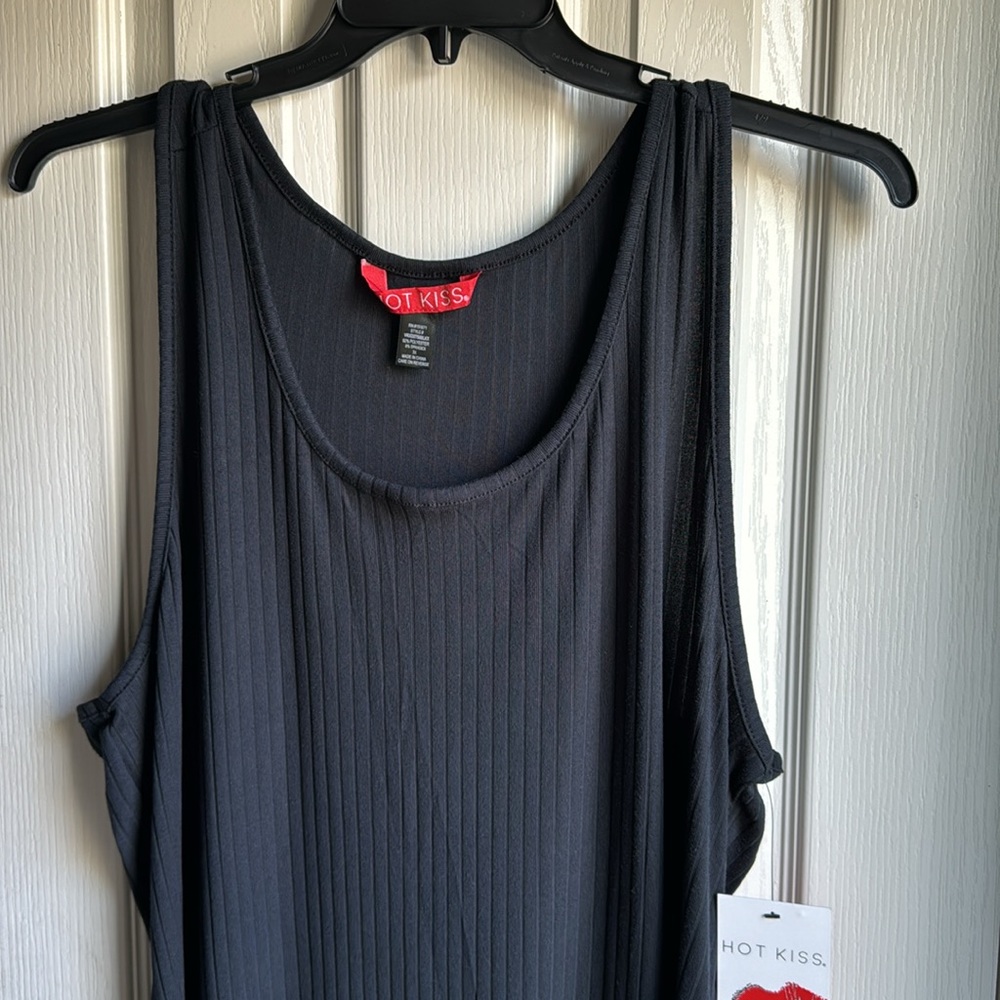 NWT HOT KISS BLACK RACERBACK TANK STYLE LONG DRESS